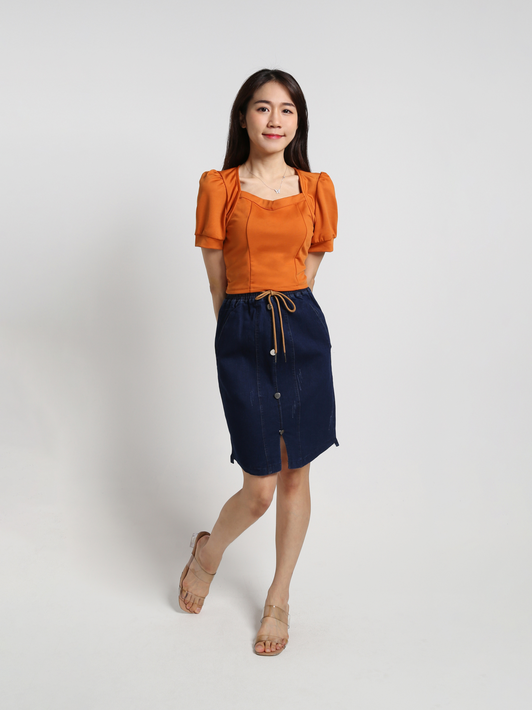 Denim Waist Stretchable Skirt 25600