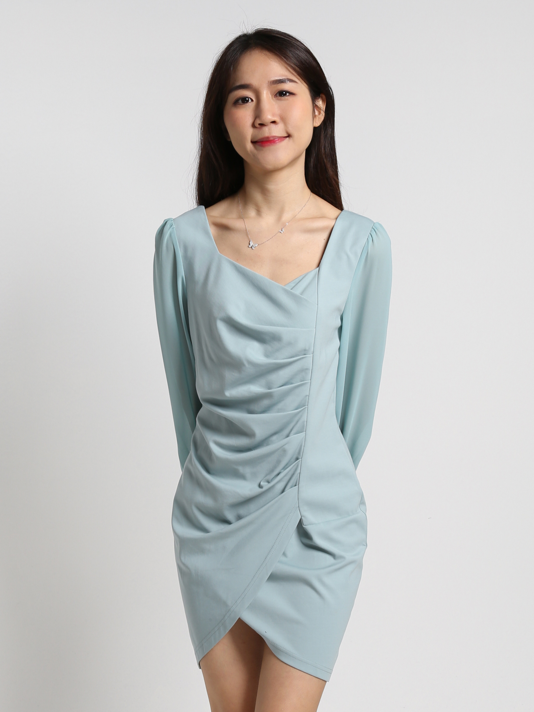 Side Pleated With Split Dress 25589