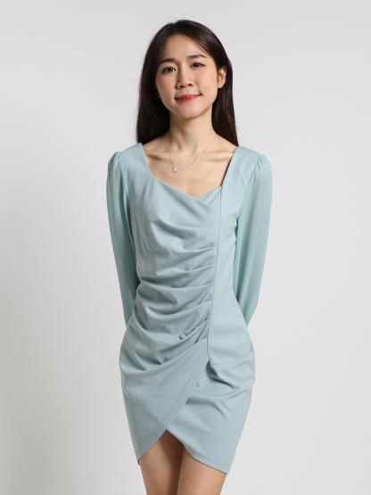 Side Pleated With Split Dress 25589