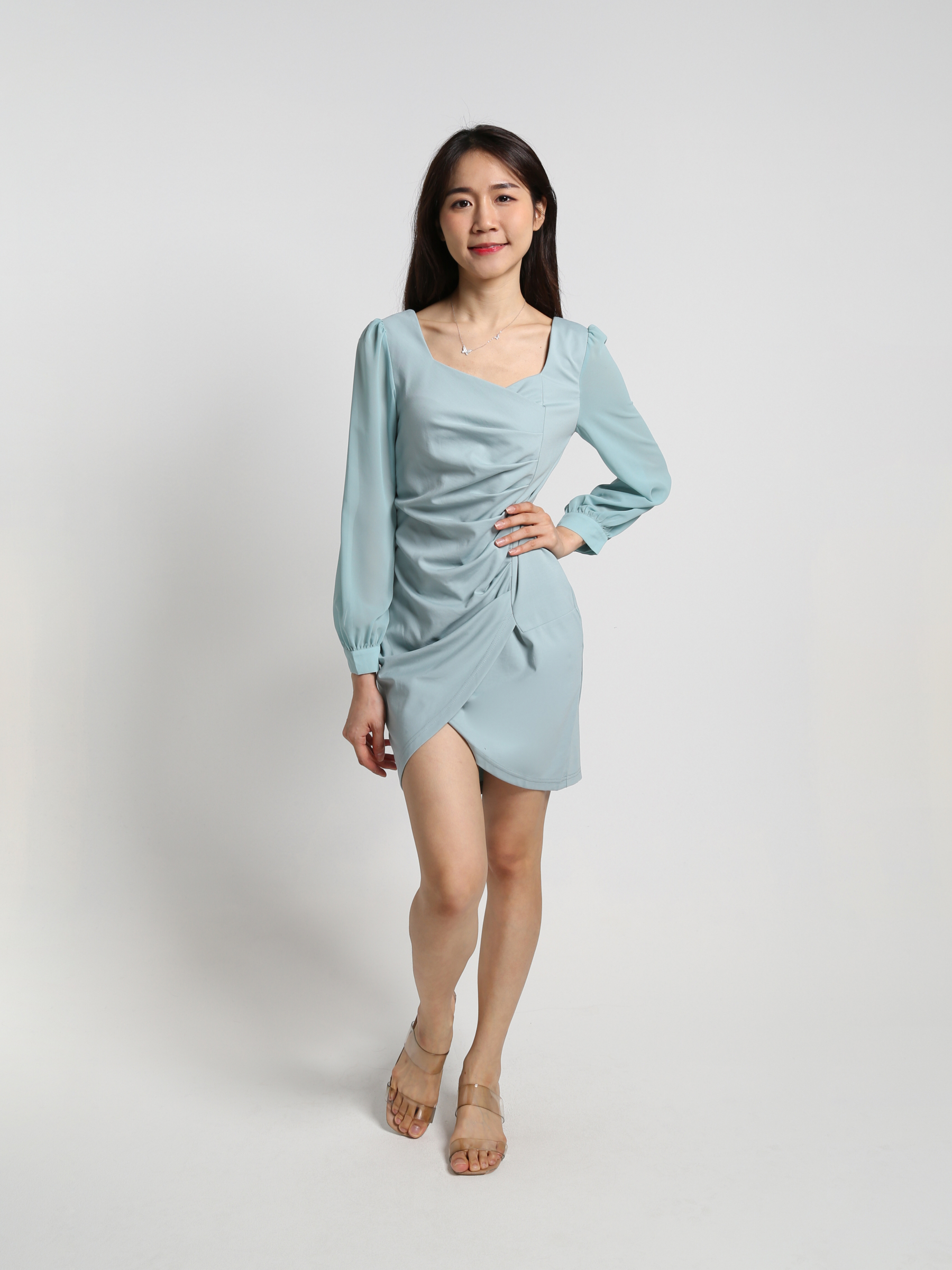 Side Pleated With Split Dress 25589