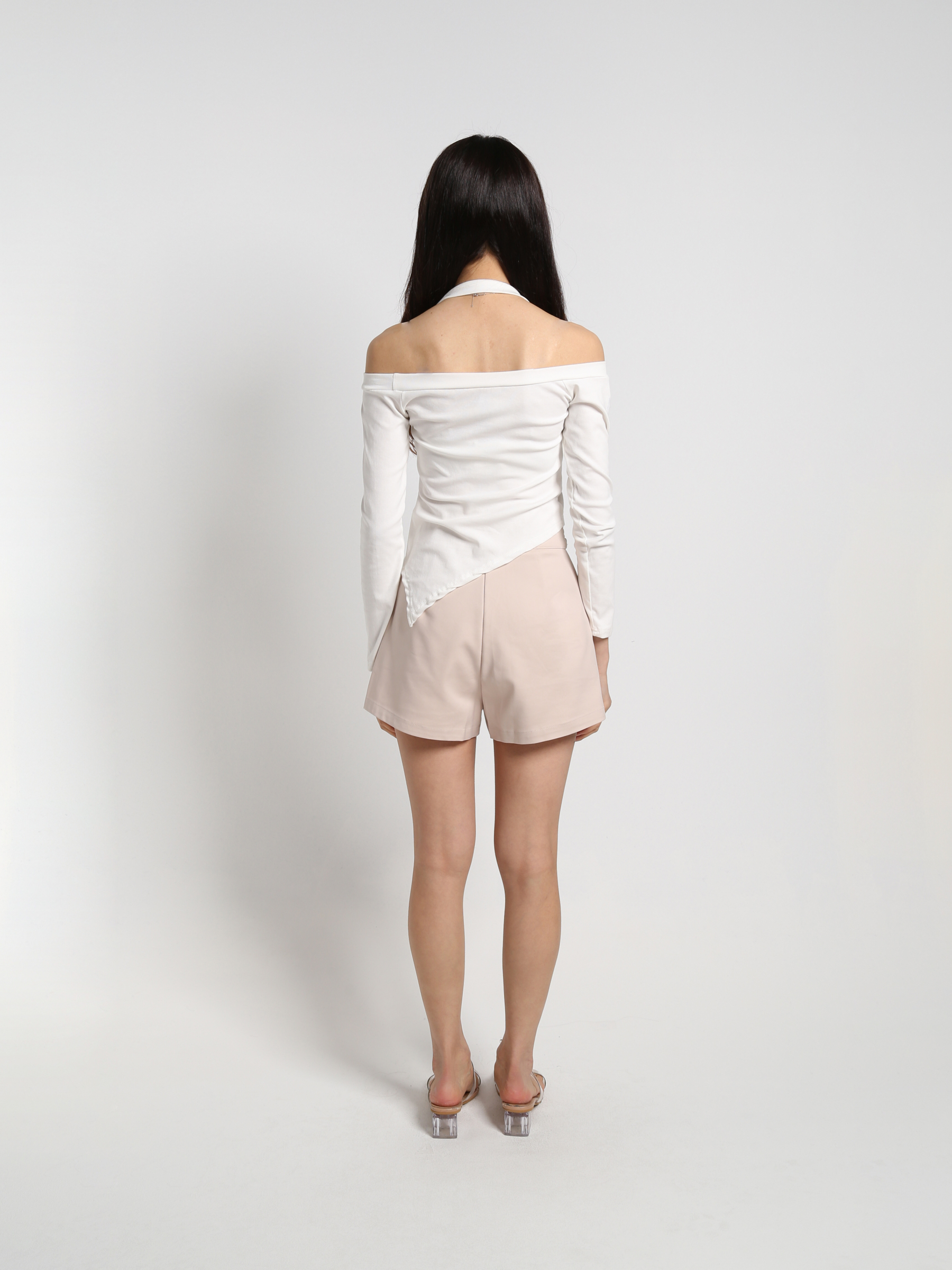 Boat Neckline With Irregular Long Top 19300