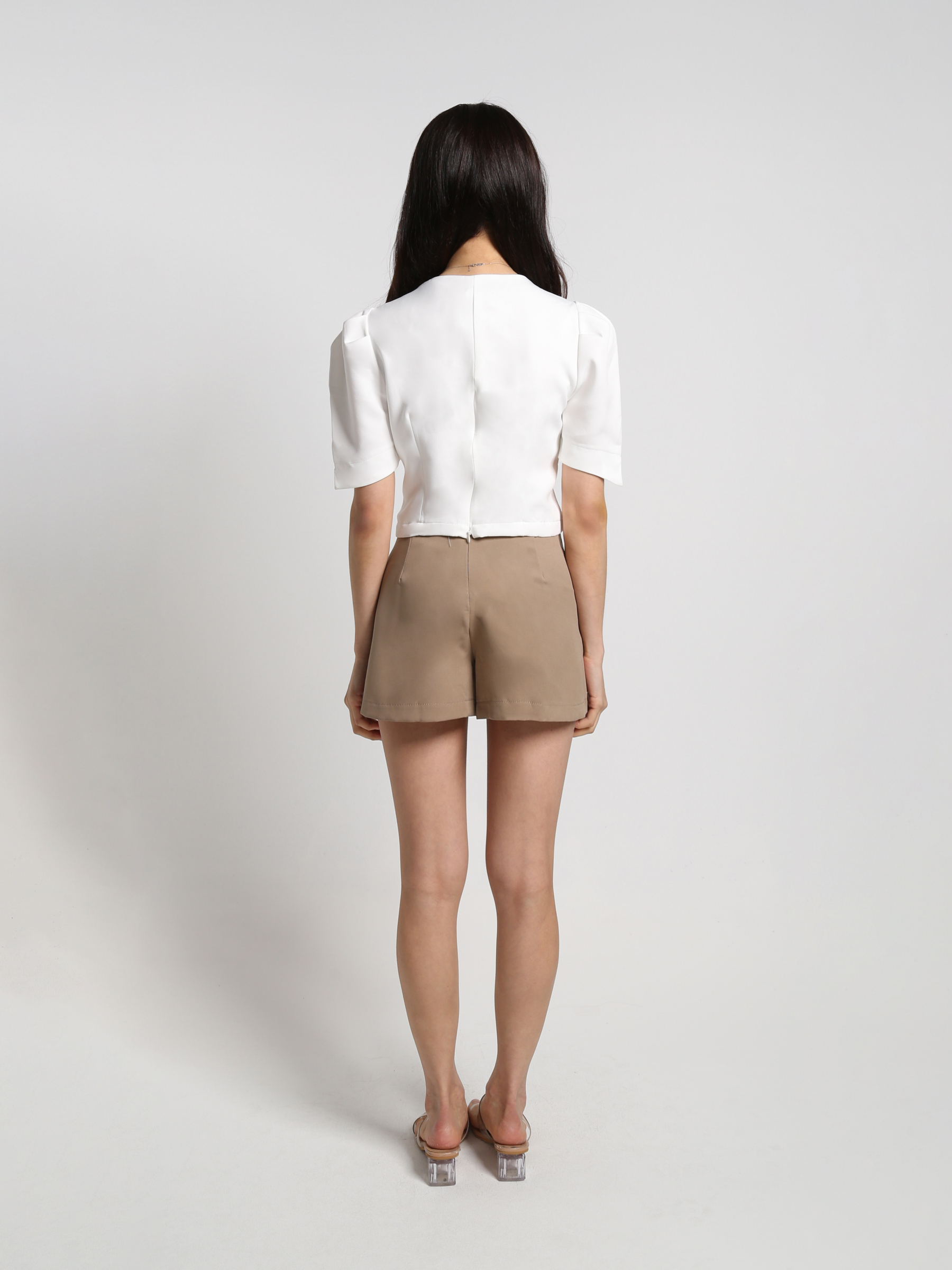 Puff Sleeve Sweetheart Neckline Set 19122