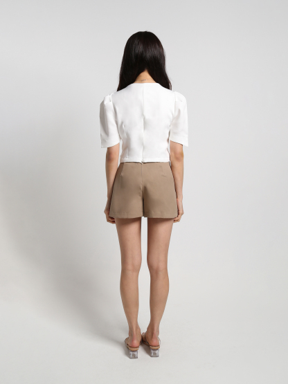 Puff Sleeve Sweetheart Neckline Set 19122