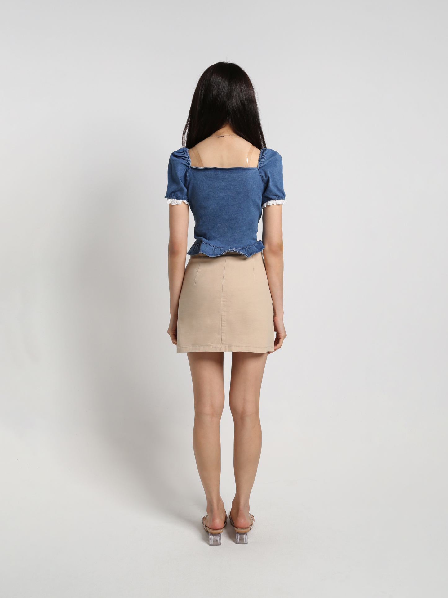 Denim Ruffleles Top 19118