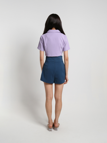 Front Zip Collar Top 25566