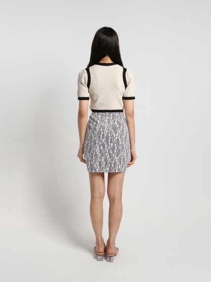 Knitted Front Button Top 16134