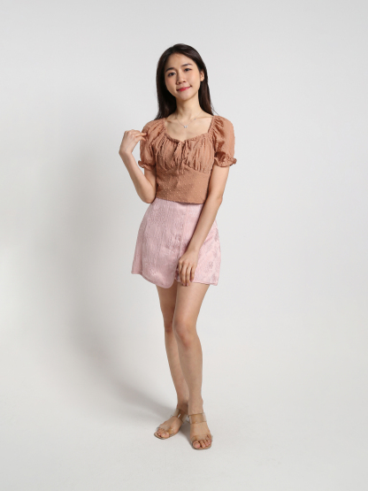 Wrap Flower Pattern Skirt Pants 18911