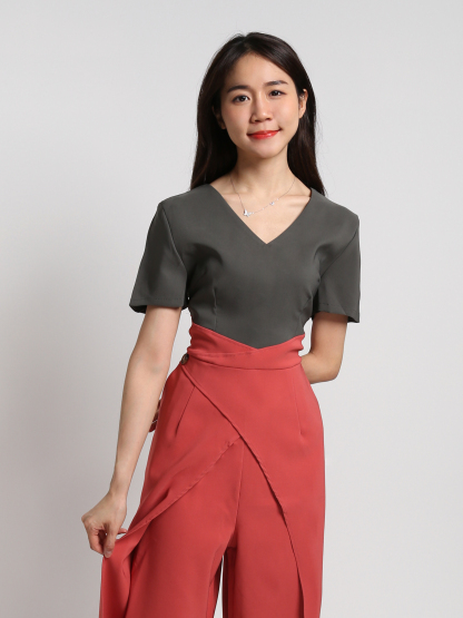 Teo Tone Split Bottoms Jumpsuit 18457