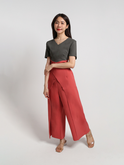 Teo Tone Split Bottoms Jumpsuit 18457