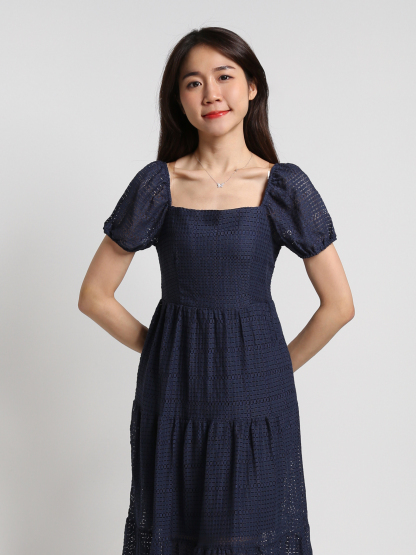 Lace Eyelet Layered Dress 18441
