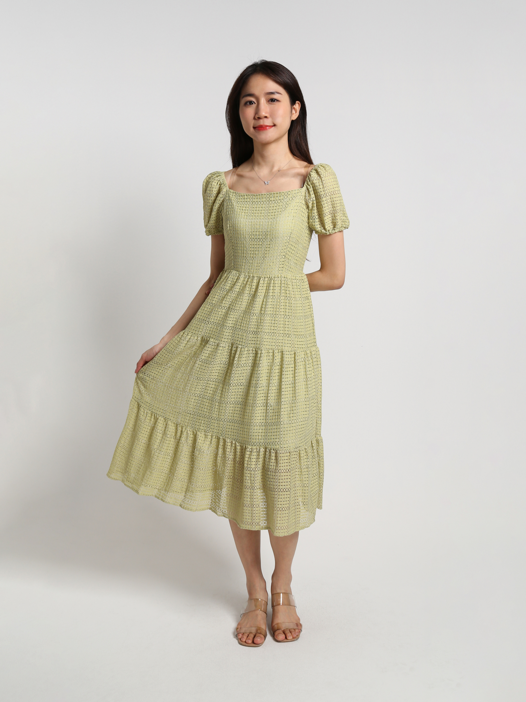 Lace Eyelet Layered Dress 18441