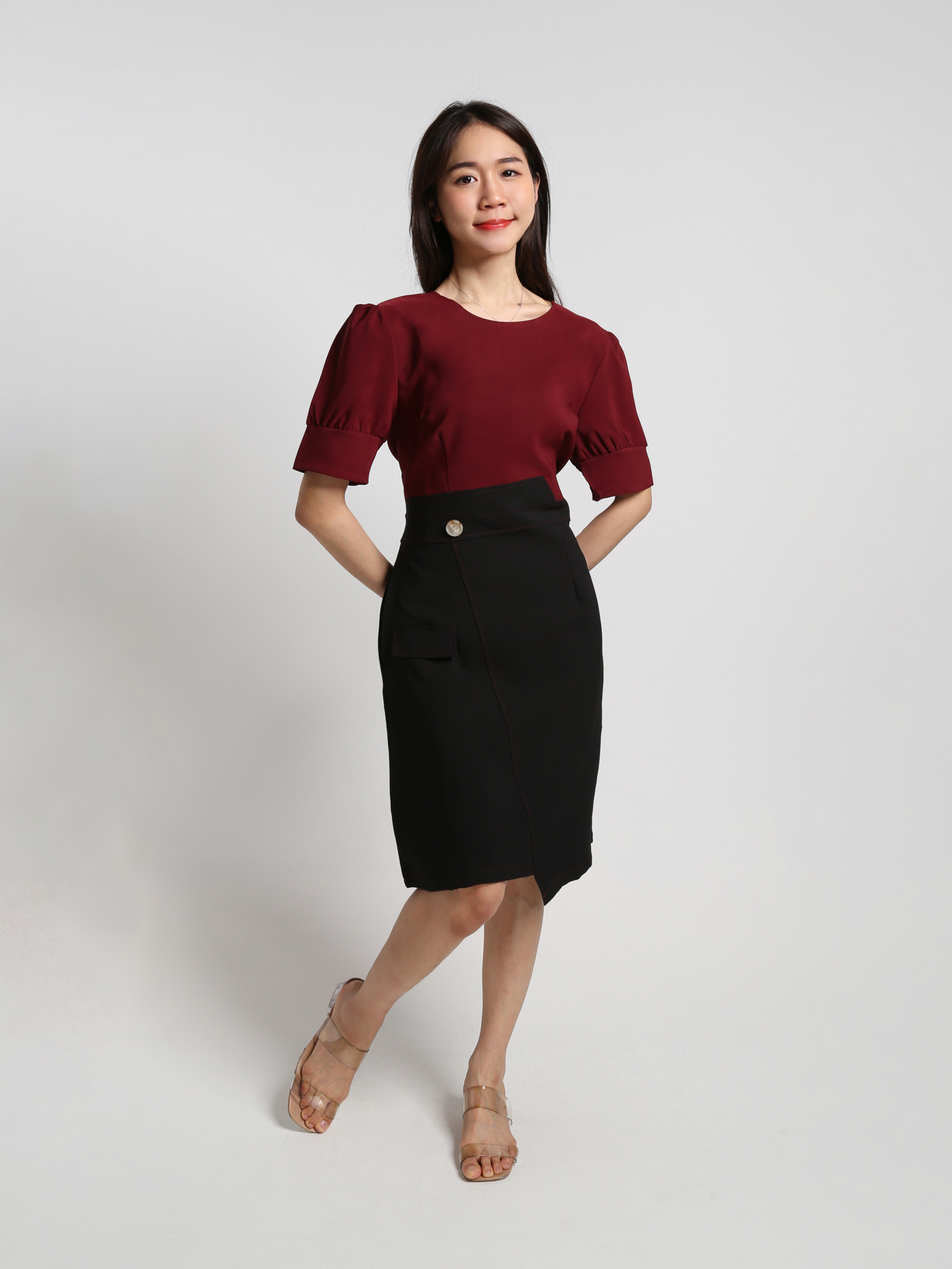 Two Tone Irregular Long Dress 18447