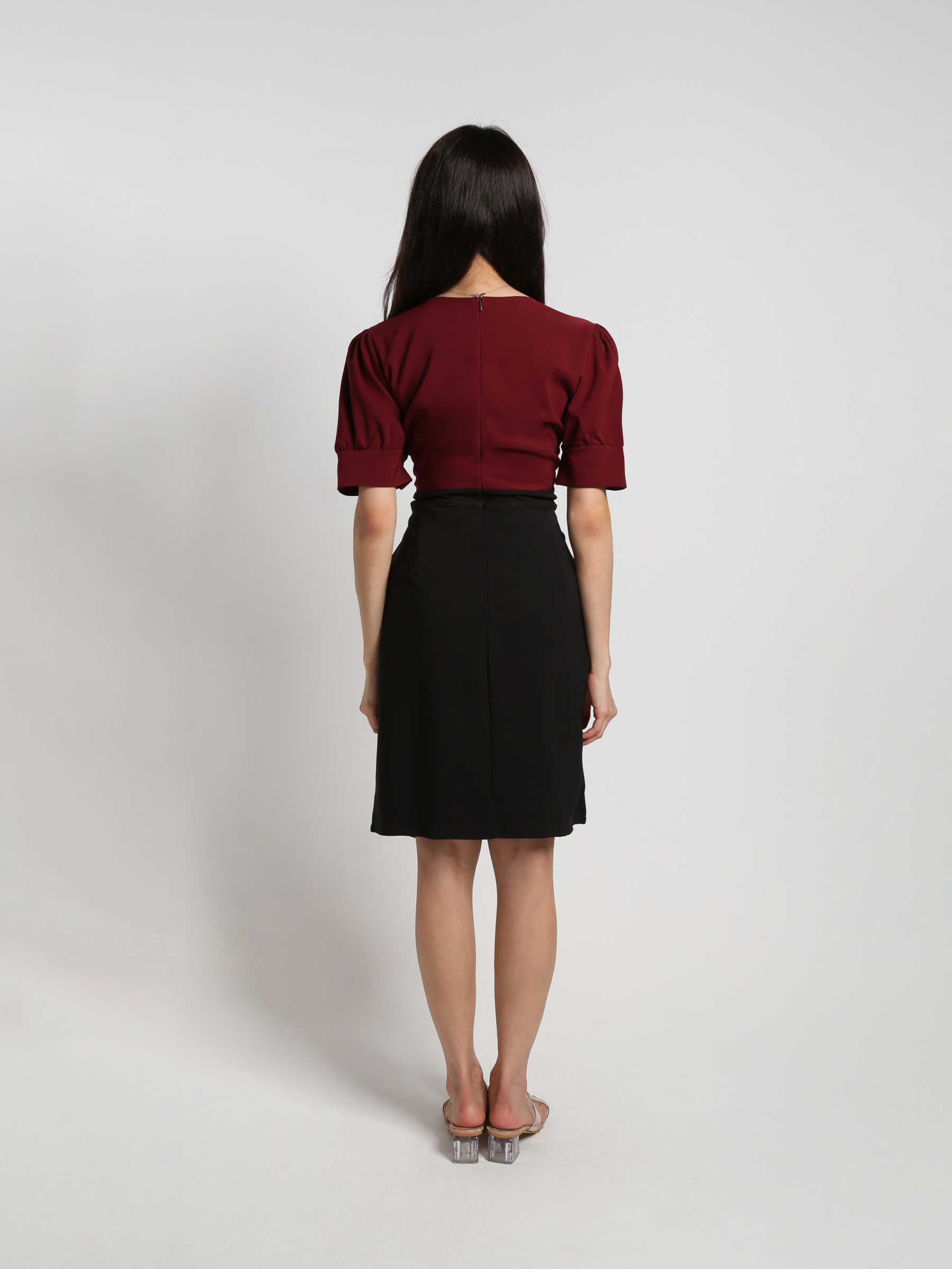 Two Tone Irregular Long Dress 18447