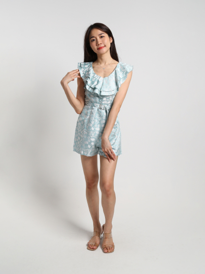 Floral Sleeveless Jumpsuit With Belt 18475