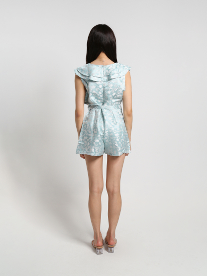 Floral Sleeveless Jumpsuit With Belt 18475