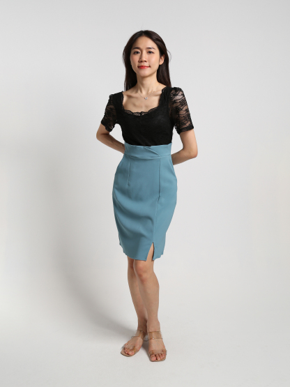 Two Tone Lace With Split Dress 19147