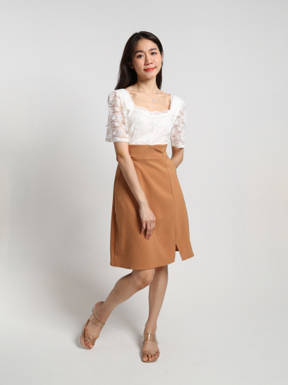 Two Tone Lace With Split Dress 19147