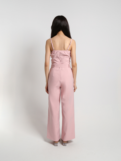 Flower Sleeveless Top With Long Pants Set 24326