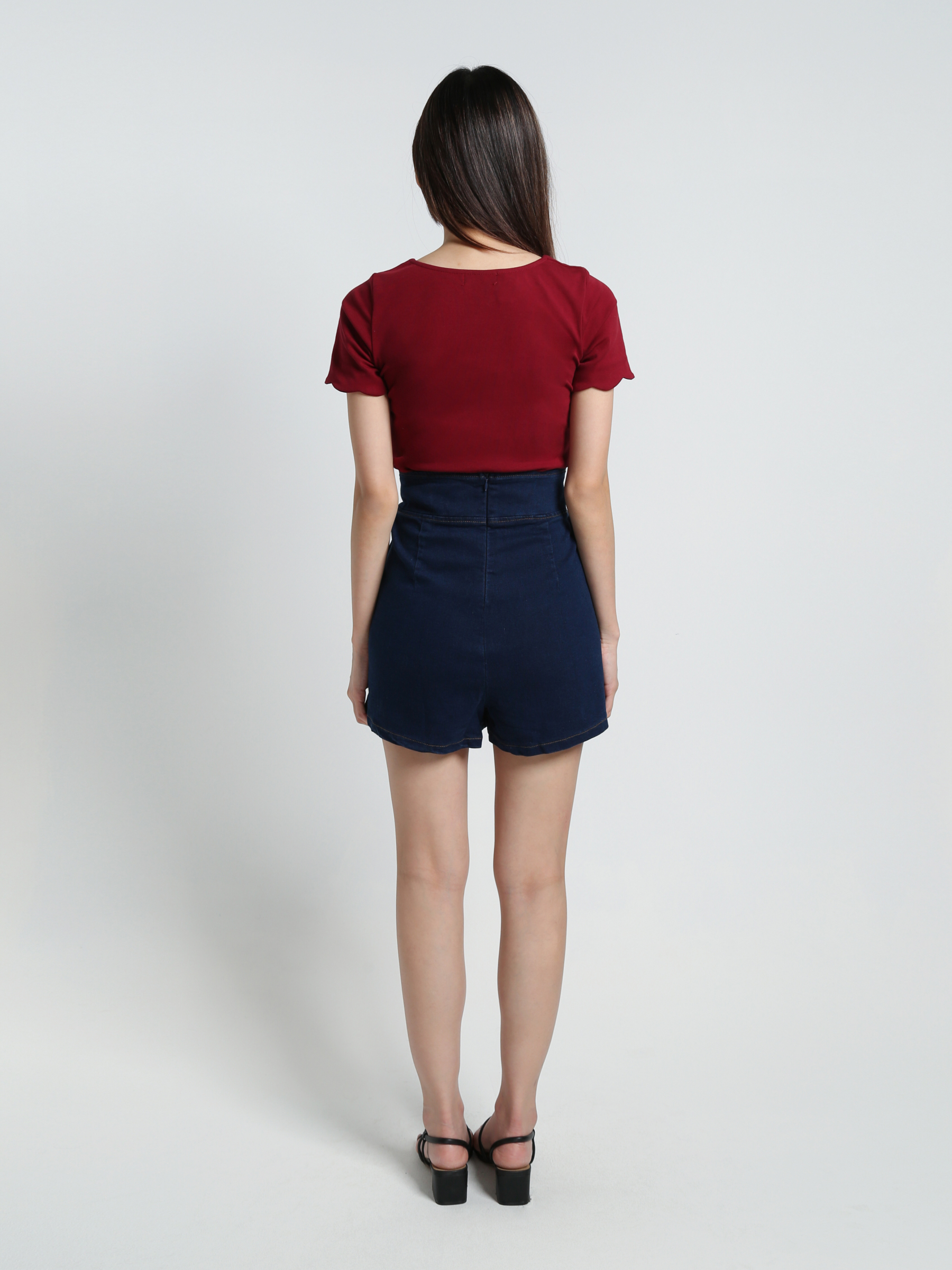 Denim Stretchable Wrap Skirt Pants 17035