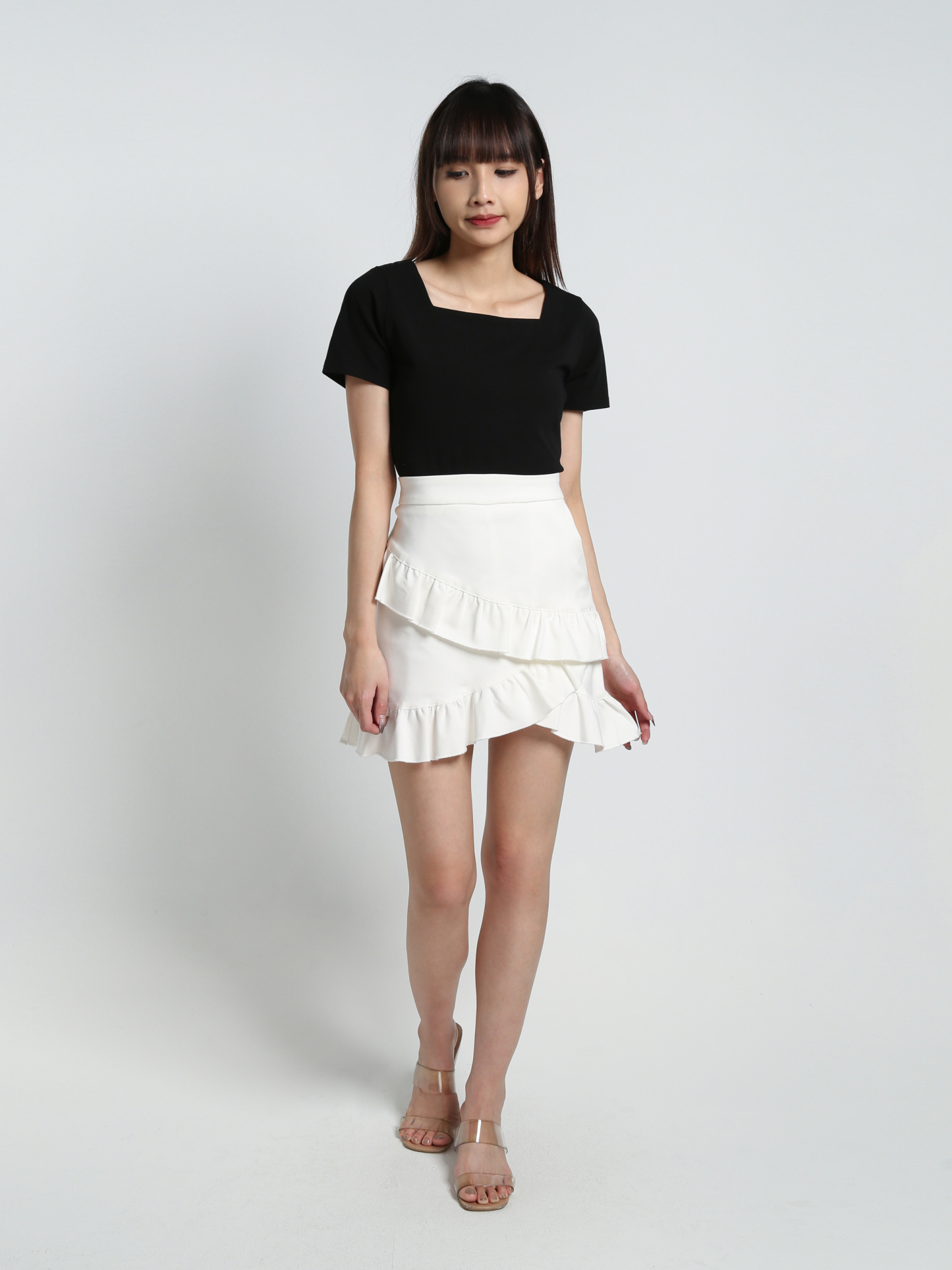 Square Neck Basic Plain Top 18463