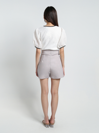 High Waist V Metal Short Pants 18422