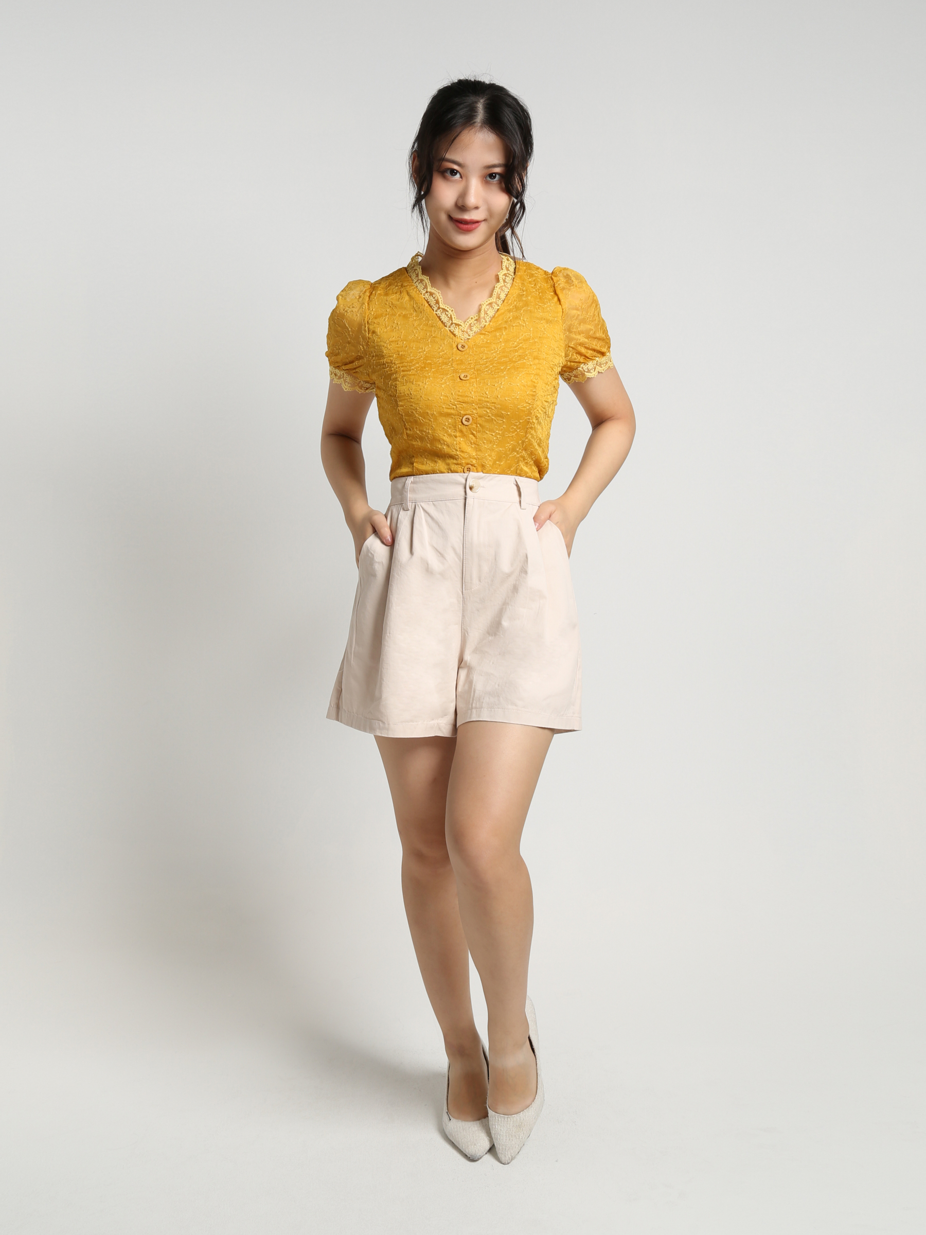 V Neck Lace Top 18388