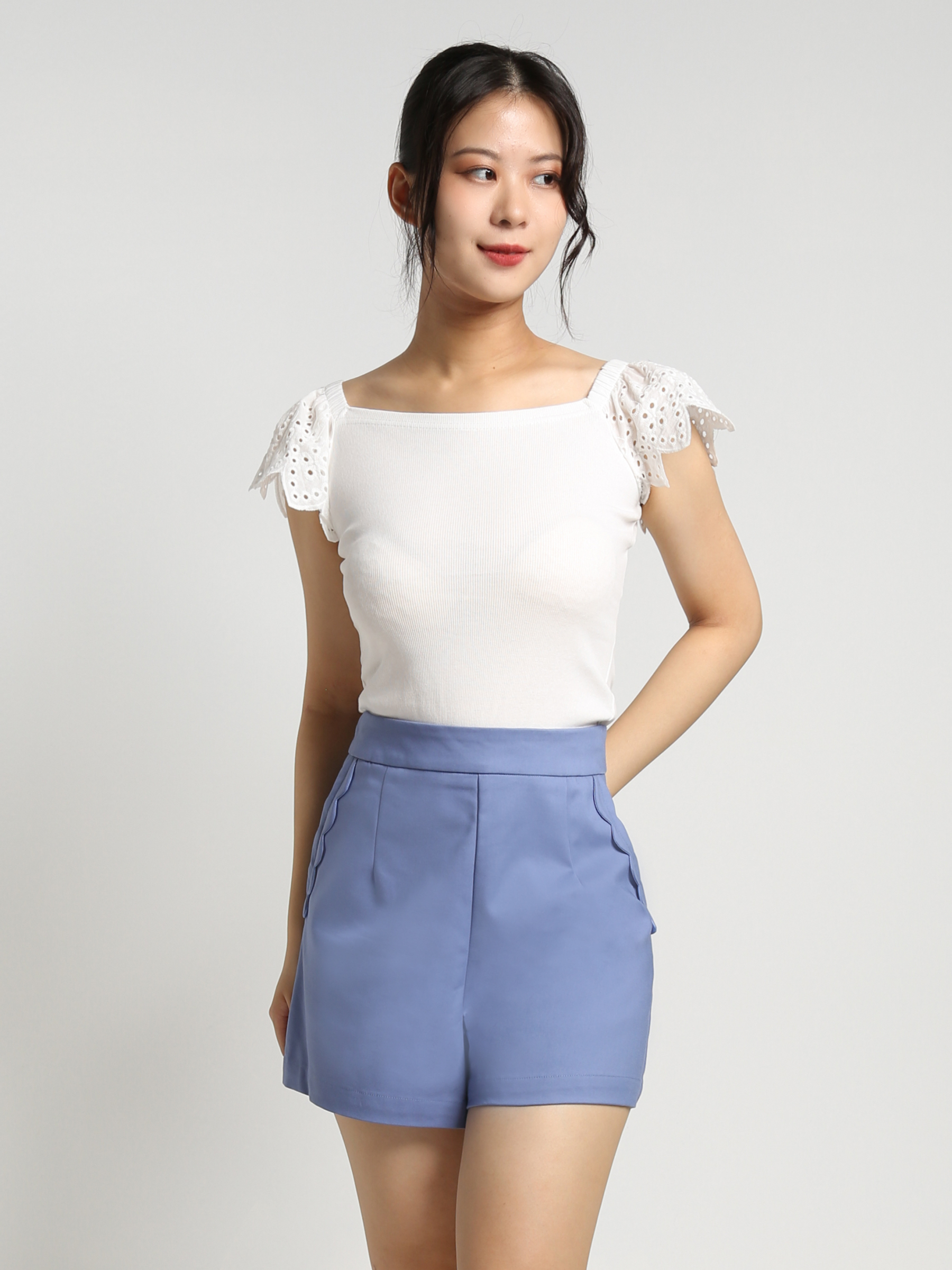 Side Wave Pocket Short Pants 19161
