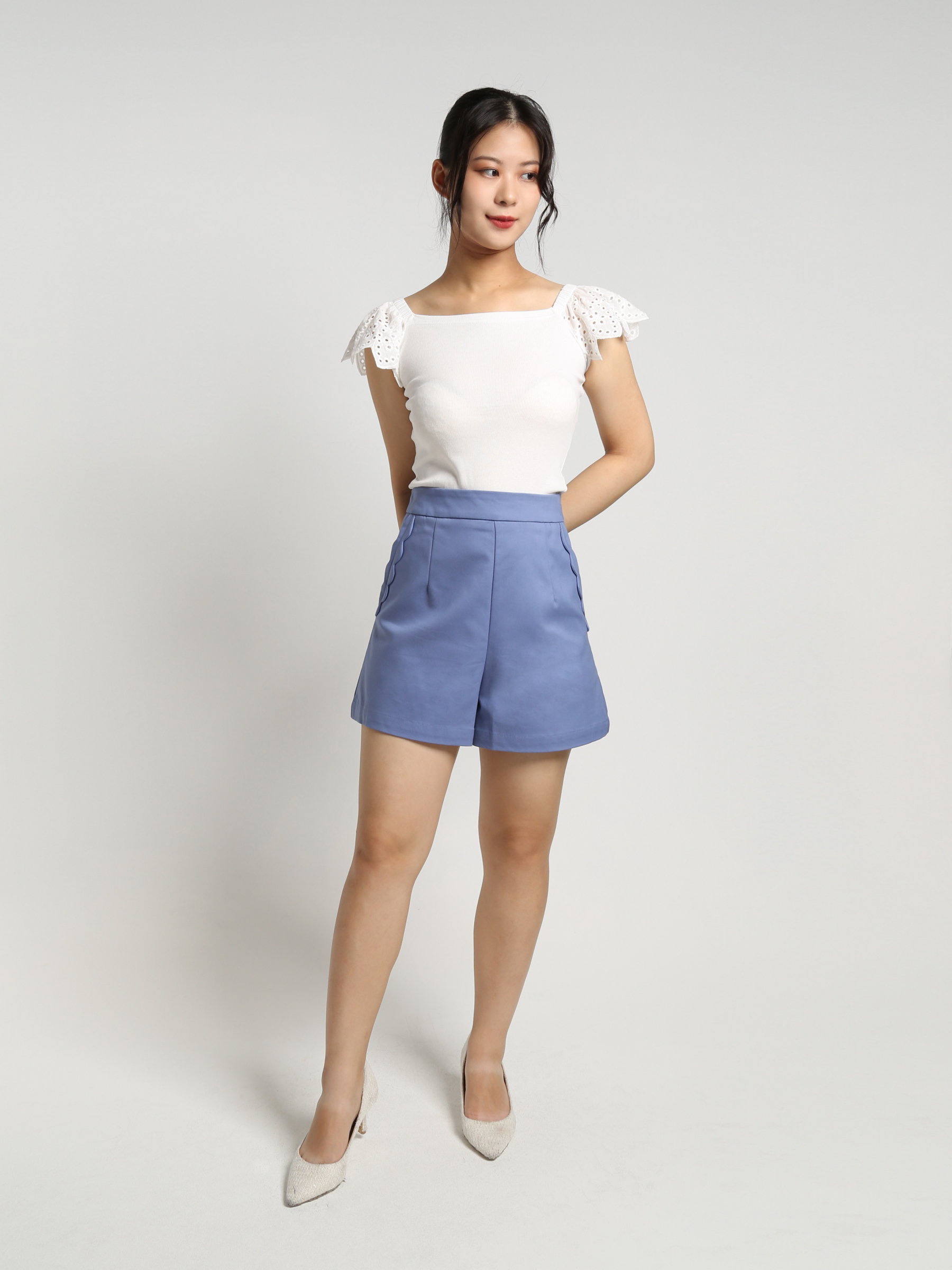 Side Wave Pocket Short Pants 19161