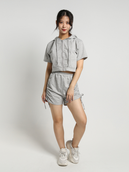 Casual Wear Front Zip With Cap Set 23222