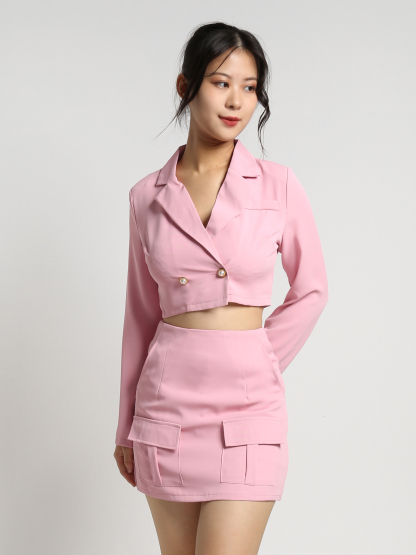 Formal Blazer With Skirt Set 23198