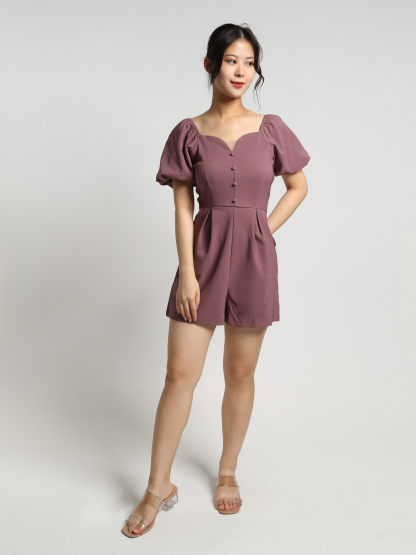 Puff Sleeve V Neck Jumpsuit 23272