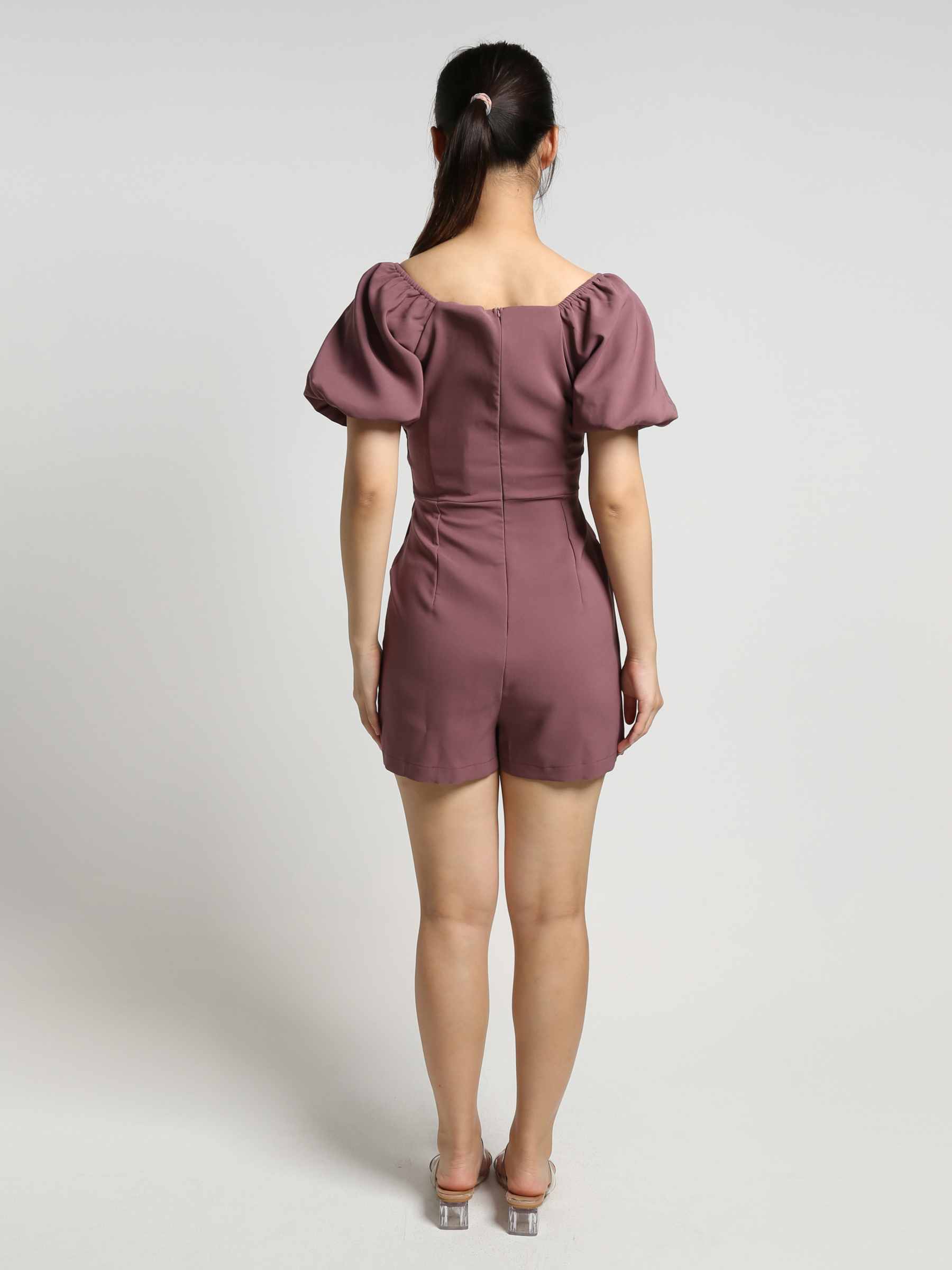 Puff Sleeve V Neck Jumpsuit 23272