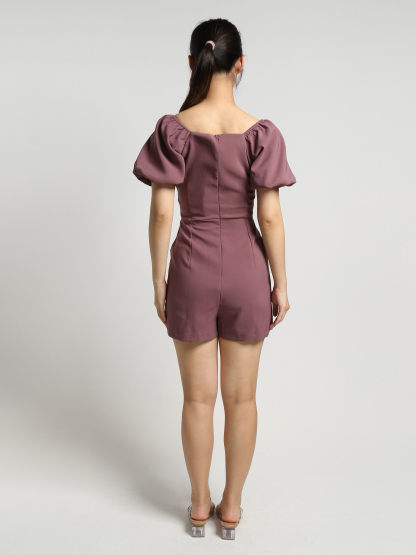 Puff Sleeve V Neck Jumpsuit 23272