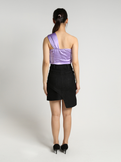 Satin Twist One Shoulder Top 23175