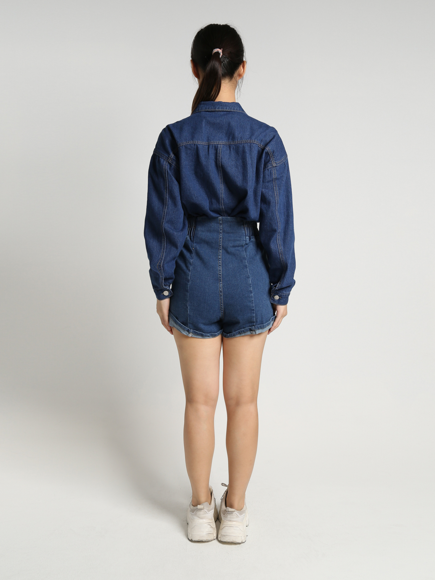 Collar Front Button Long Sleeve Jacket 23193