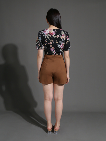 Floral Top With Short Pants Set 26535