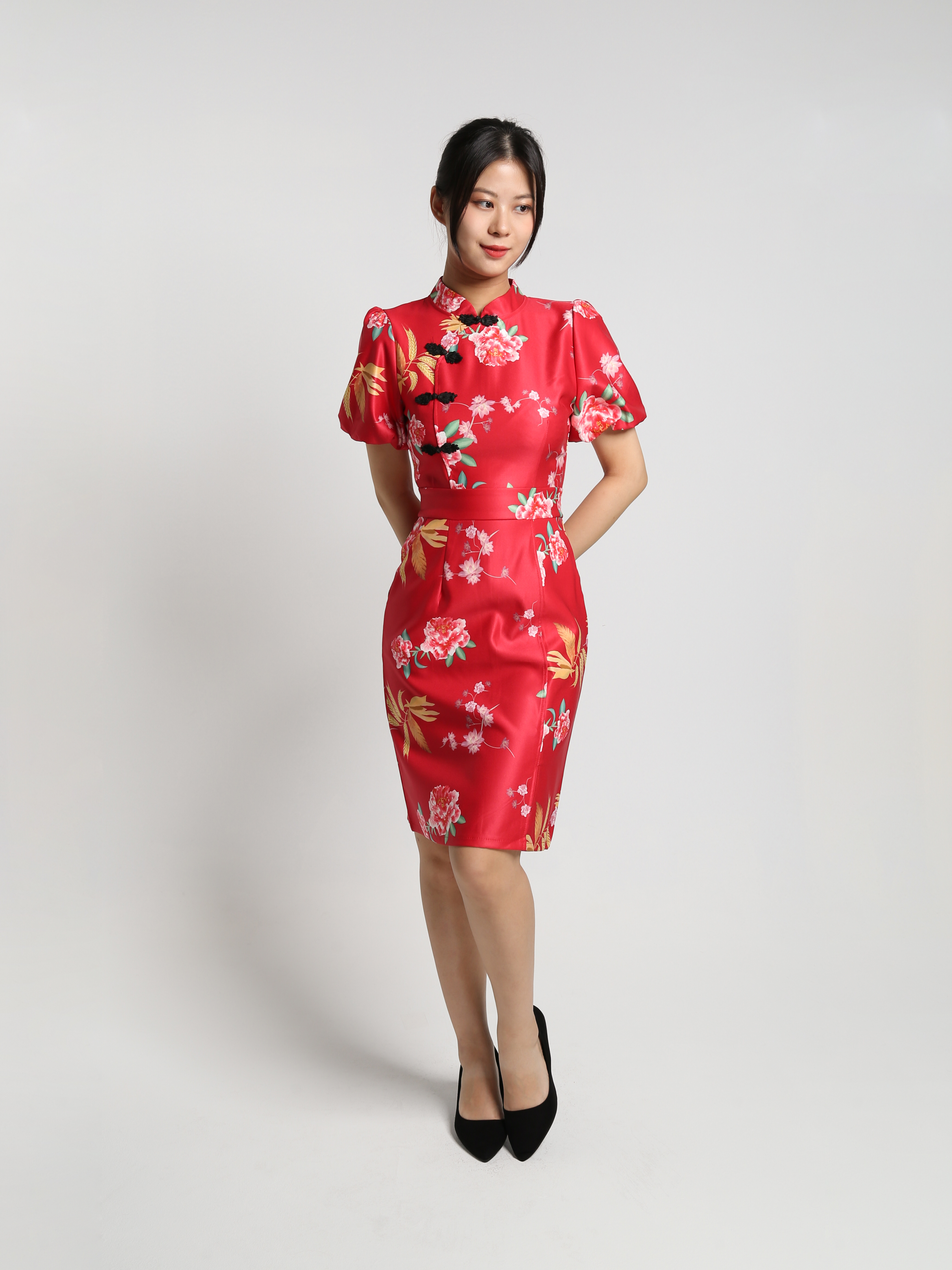 Floral Cheongsam Dress 25166