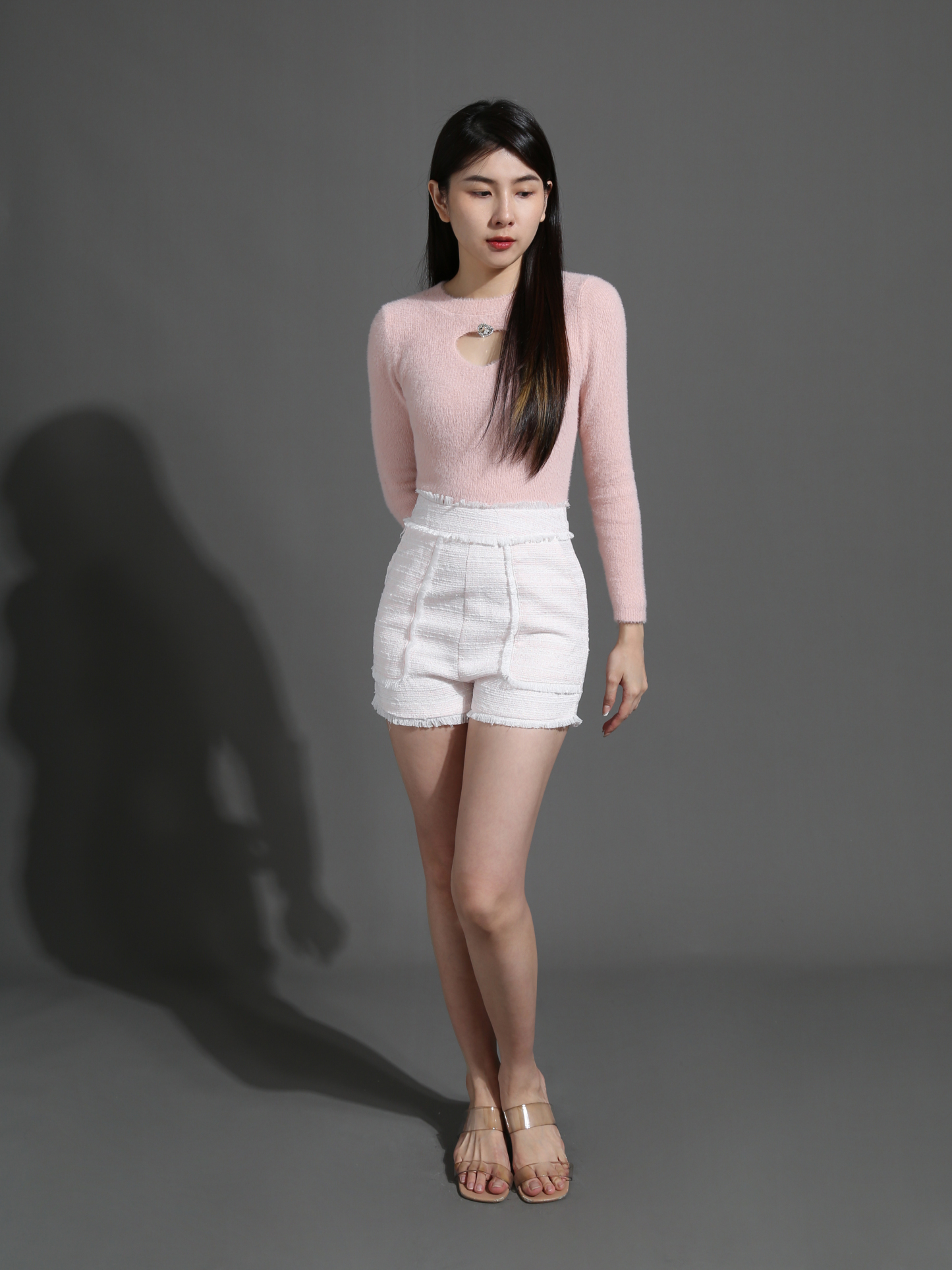 Knitted Front Love Hole Long Long Sleeve Top 26548