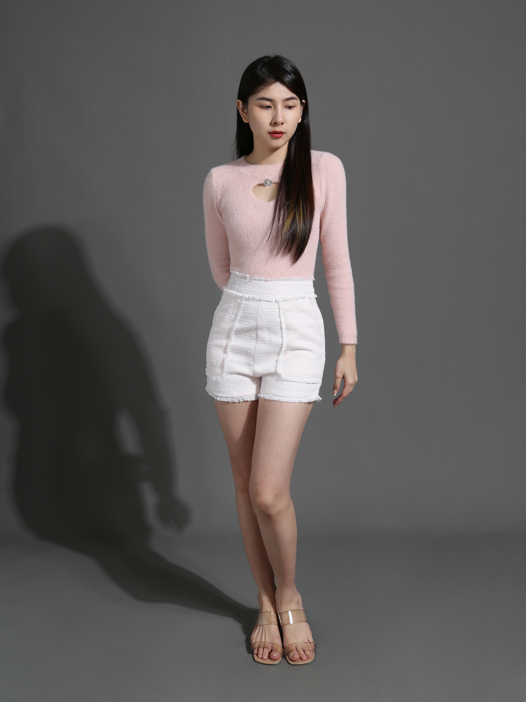 Knitted Front Love Hole Long Long Sleeve Top 26548