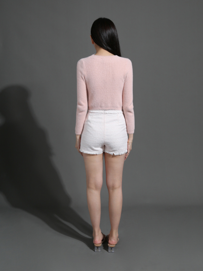 Knitted Front Love Hole Long Long Sleeve Top 26548