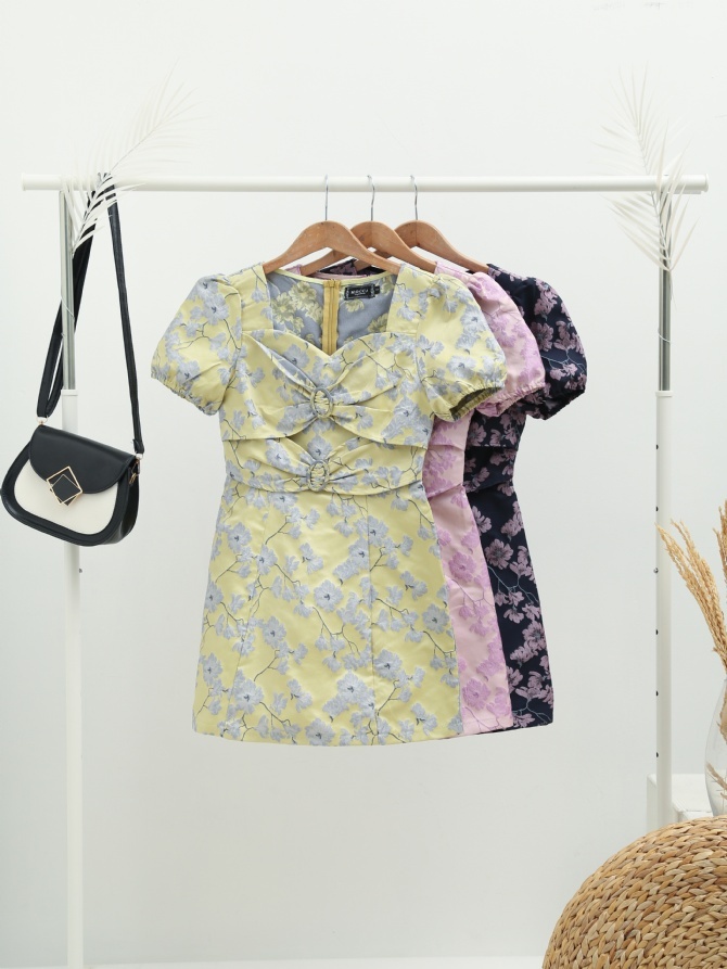 Front Ribbon Pattern Dress 19173