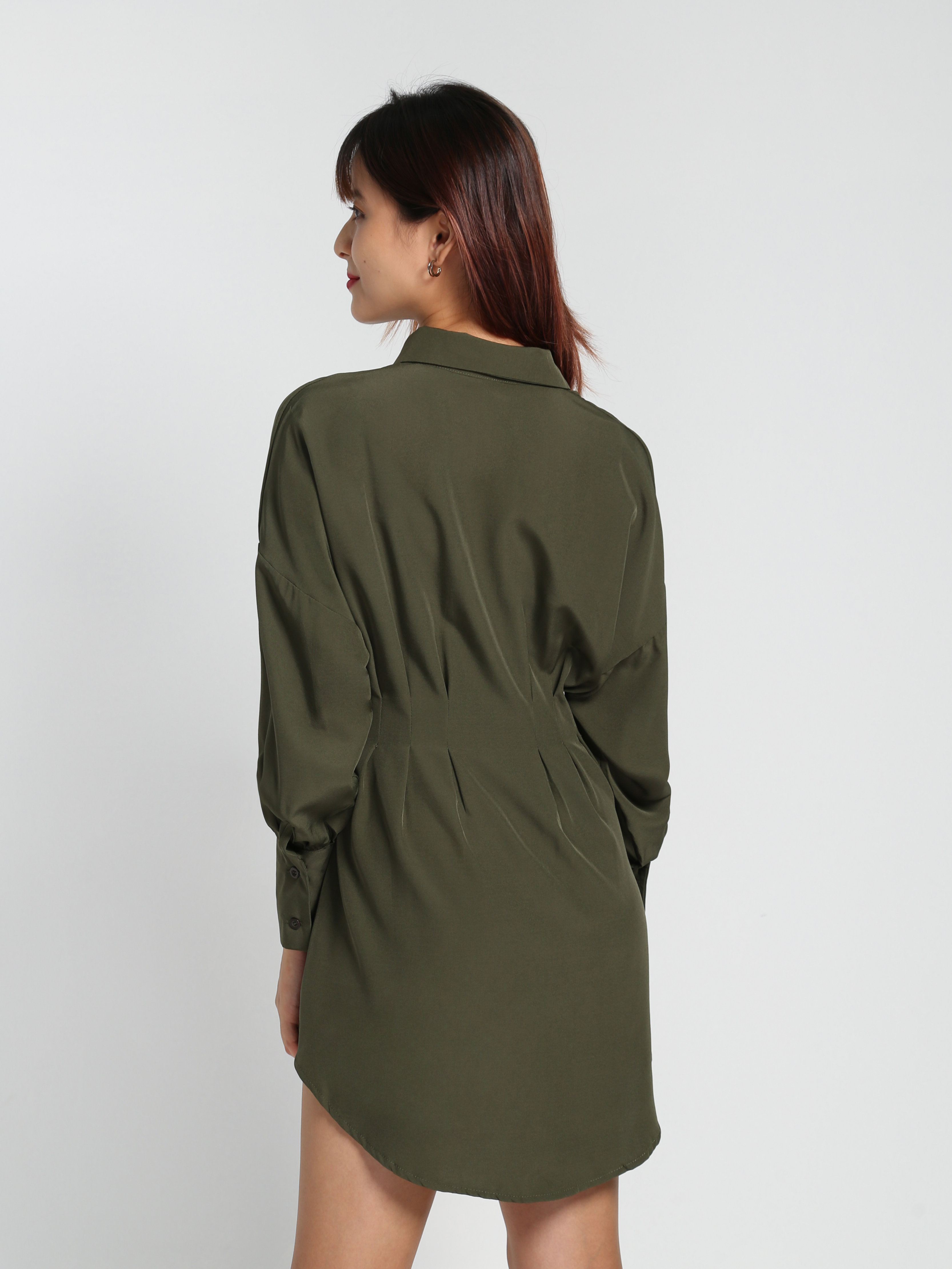 Long Sleeve Front Button Dress 28116