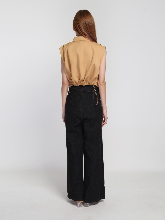 High Waist Denim Long Pants 21752