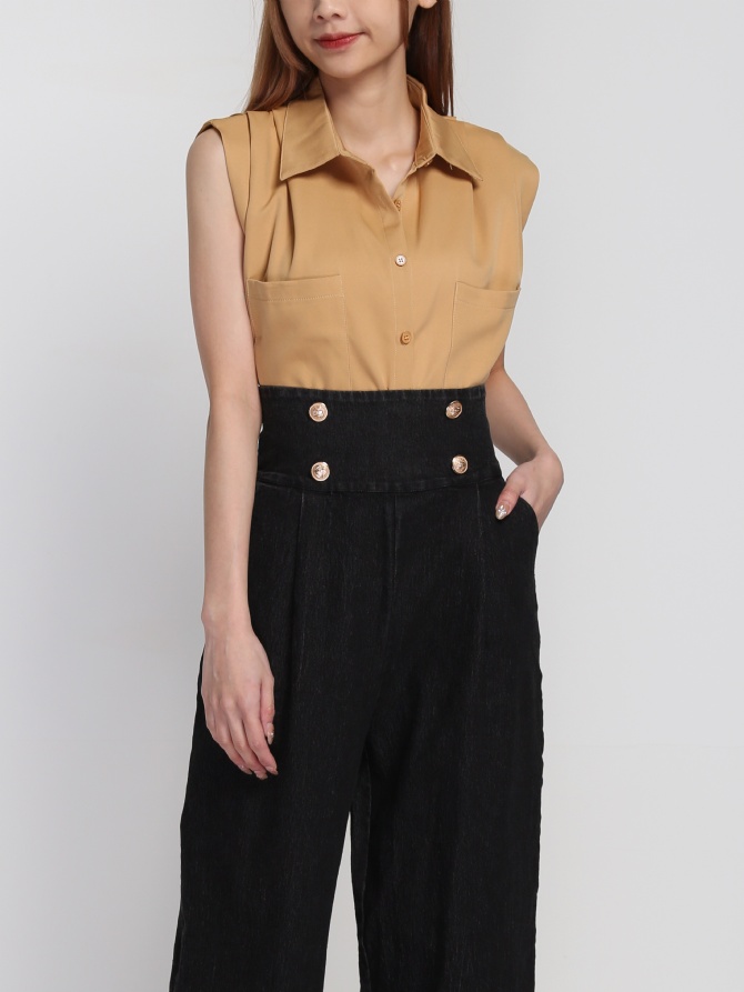 High Waist Denim Long Pants 21752
