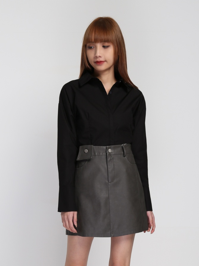 High Waist Side Pocket Skirt 24006