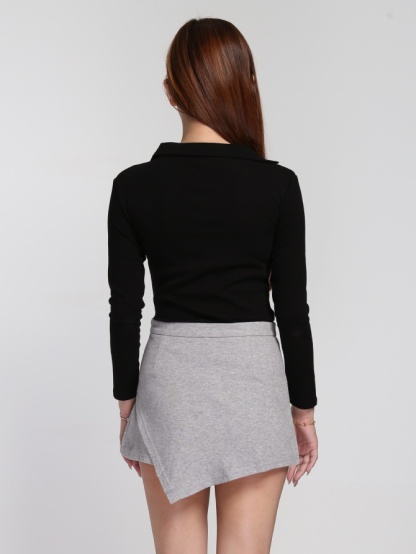 Irregular Long Short Skirt 23297