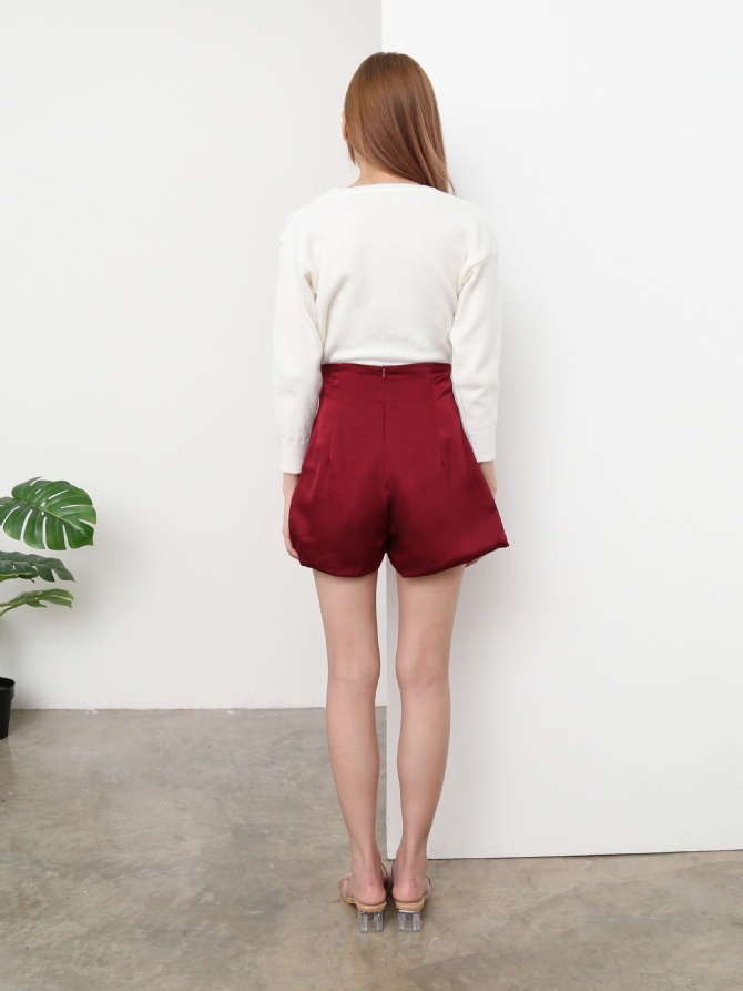 High Waist Plain Short Pants 24957