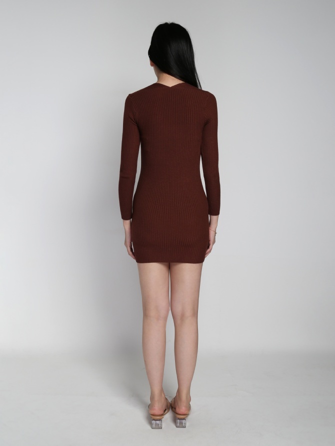 Fake Two Piece Long Sleeve Dress 21753