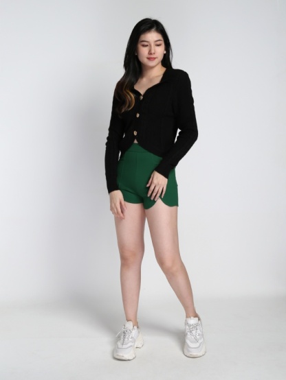 Knitted Long Sleeve Front Button Top 18272