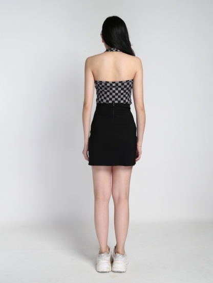 Checker Neck Halter Top 21185